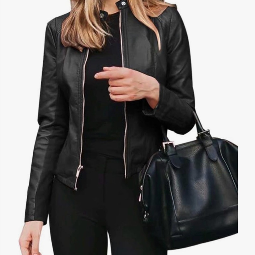 Faux leather jacket